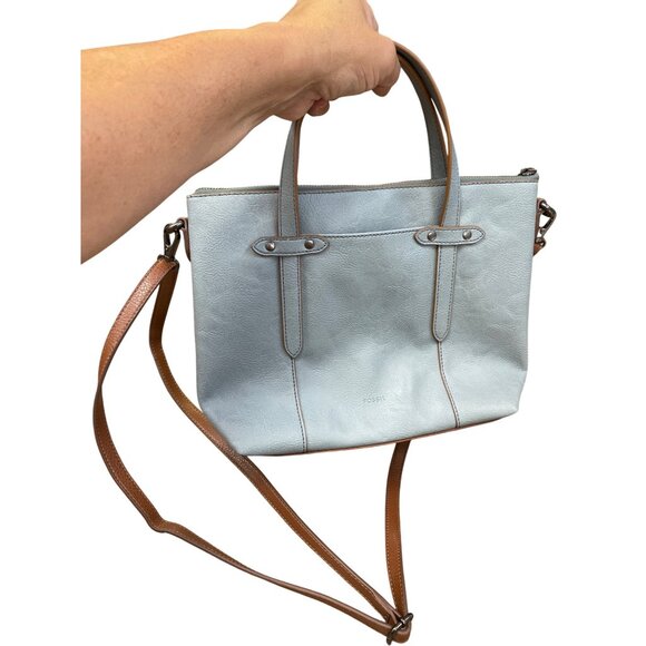 fossil womns teel Blue Studded Faux Leather Crossbody handbag SKU 8885 - Picture 15 of 15